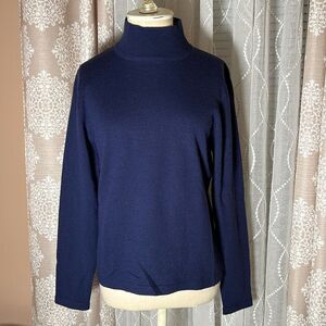 Jeanne Pierre blue mock turtleneck Sweater size medium